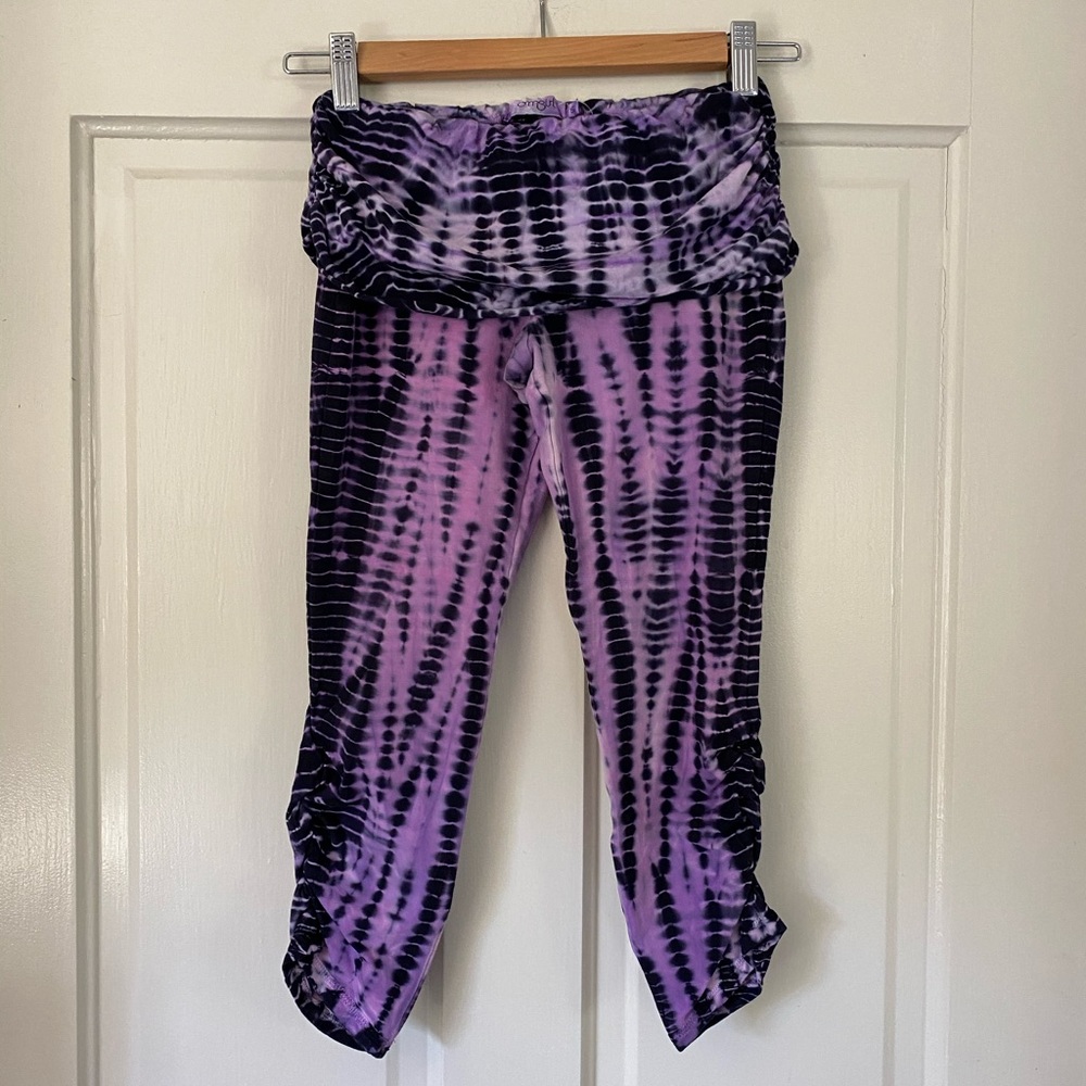 Omgirl fold over tie dye Capri legging sz S